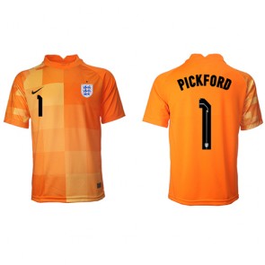 Maillot de foot Angleterre Jordan Pickford #1 Gardien de but Extérieur Monde 2022 Manches Courte
